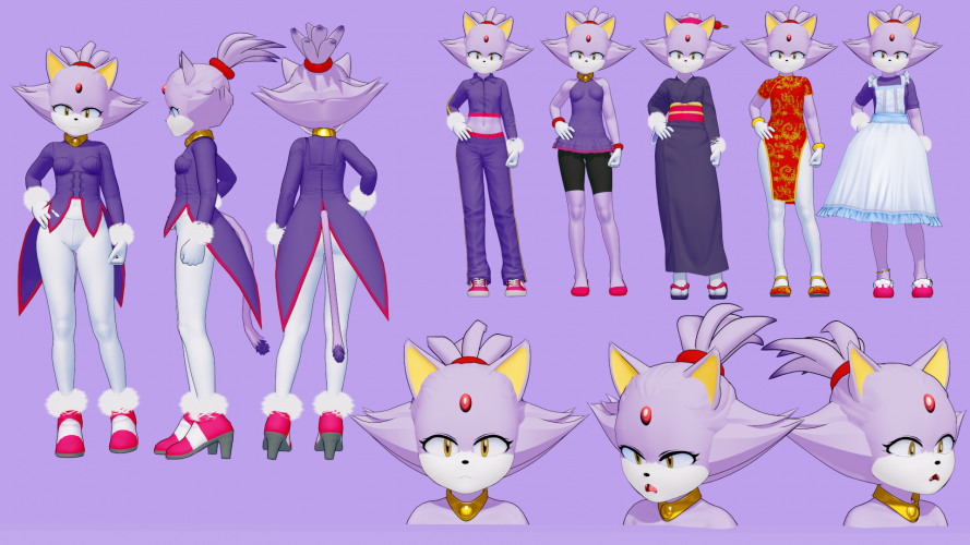 Blaze the Cat (Outfits Preview). 