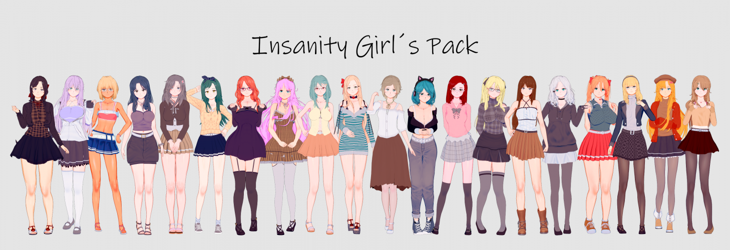 All my best OCs that I have created so far

Insanity Girl´s Pack Koikatu Sunshine Ex Version *18/11/2022*: https://mega.nz/file/VSJEyKxL#LyNGg0yg5FXFGPm8uwHtDVqOUQIzQTcuQqsreJWy0Jw

Preview Final Kks Ex: https://kenzato.uk/booru/image/GF3fdd

Comparative Ultimate Girl´s vs Insanity Girl´s: https://kenzato.uk/booru/image/GT5krO

Separated girls Kks Ex (Usually inconsistent and outdated): https://kenzato.uk/booru/album/R7w7

-------------------------------------------------------------

Insanity Girl´s Pack Version For KK (Unsupported and possibly many cards are broken) *21/01/2022*: https://mega.nz/file/5OIFSaRb#NY5pV3UwCCggwFHODHce0Ra0Ehkbx935Aky8JpqN9kA

Preview Final KK: https://kenzato.uk/booru/image/lS2zp

-------------------------------------------------------------

*This is for memory and comparison. (Be careful, they are objectively bad xD)*

Previous Pack V1.5 (It is not complete, apparently I lost it v.v): https://mega.nz/file/NO5kXDLK#cXJR4yaNMIyCA6chynmCeWpCsWKYibdCFZHKbYyfab8

Previous Pack V1.4.1: https://mega.nz/file/PpIxHKDC#ZPhTiVXzT0rSx_TDLsR0KFHB4dHtCa-ceUKH5hN2W3k

Previous Pack V1.3.1: https://mega.nz/#!SgBXya4Y!mg0QM6LqibiM3raPG3XHjbF61h_9PmaTOQdI5UqUyC4

-------------------------------------------------

Legacy Card´s *Ultimate Girl´s Pack* (very very old): https://mega.nz/file/ha5TCTaA#J65rn9dpMU4Xj8prOmJD_xBse7jcGTQZL_GKecJ8HEM

-------------------------------------------------------------

- Requirements -

* Just have the latest available HF Pach installed and keep your mods updated with KKmanager

- Extra Annotation:

I dont use external mods, so if you have those two requirements (which are the basics) you should have no problem loading all my anime characters or my OCs.